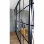 Install aluminum glass partition room - Srinakarin Glass Aluminium