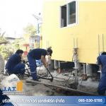 Get pressed micropiles to fix the collapsed house. - J.A.T. Ground Expert Co., Ltd.