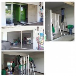งานกั้นห้องด้วยยิปซั่ม ฉาบ พร้อมทาสี ที่ บ้านลูกค้า  ย่านบางเลน